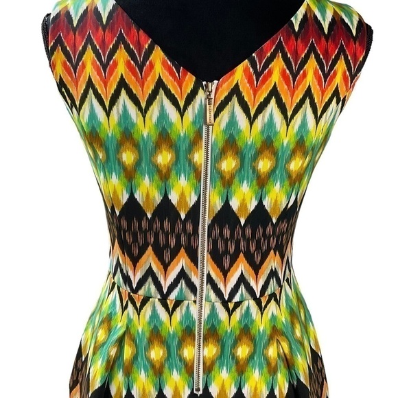 ELLEN Tracy Sleeveless Multi Colored Fit and Flare Dress - Picture 4 of 8